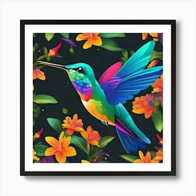 WILD HUMMING BIRD Art Print