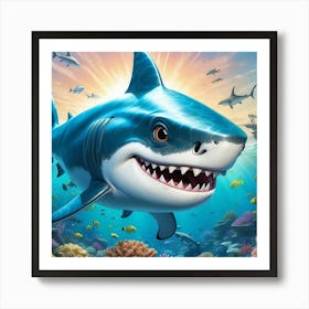 Sharks In The Sea Art Print