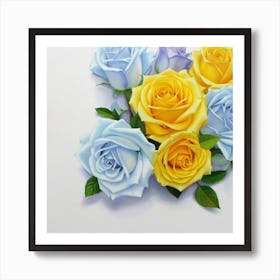 Spring flowers on a bright white wall, 5 Art Print