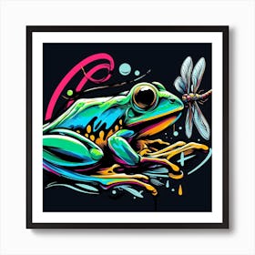 Frog Street Art 11 Art Print