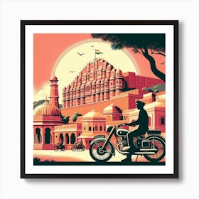 The Pink City, India. Vintage  Art Print