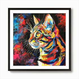 Kisha2849 Bengal Cat Colorful Picasso Style Full Page No Negati 95003aed 7a18 44af B81b 6e9579fbde15 Art Print