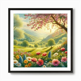 Blossoming Garden Art Print