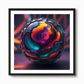 Abstract Painting globe and the potential Art Print