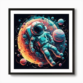 Astronaut In Space Art Print