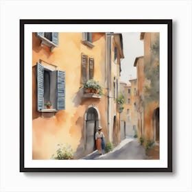 Tuscany Watercolor Painting 1 Art Print