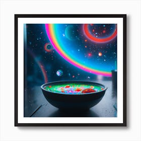 Breakfast Rainbow Bowl Art Print