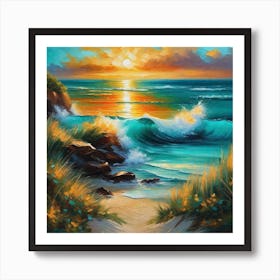 Sunset At The Beach 765 Art Print