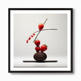 Artjuicebycsaba Chocolate Covered Strawbery Meets Japanese Zen 2 Art Print