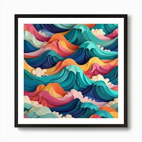 Paper Ocean Waves Art Print