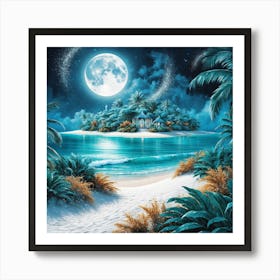 Night On The Beach Art Print