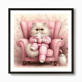 Cat In Pajamas 5 Art Print