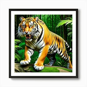 Tiger In The Jungle 3 Art Print