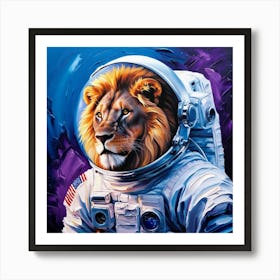 Lion In Space Art Print