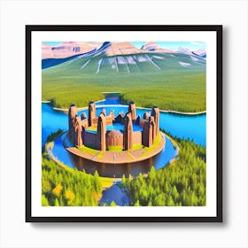 Castle On A Lake 4 Art Print