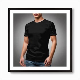 Man In Black T - Shirt Art Print