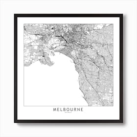 Melbourne Map Art Print I