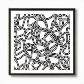 Abstract Black And White Pattern 12 Art Print