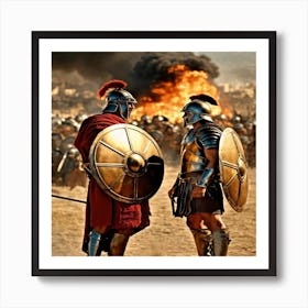 Two Spartan Warriors Art Print