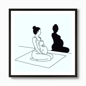 Pregnant Woman Meditating Art Print