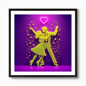 A man and a woman dancing 1 Art Print