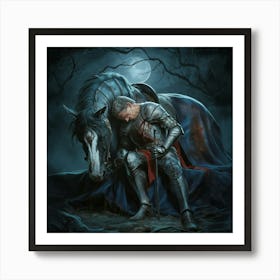 Knight And The Horse Art Print