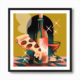 Pizzi & Wine Art Print