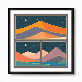Collase Of Mountains Square Art Print