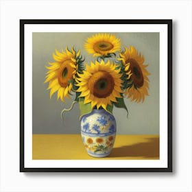 Sunflowers In A Vase Art Print