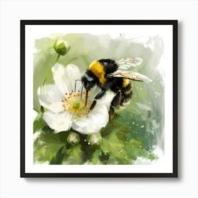 Bee On A Flower Art Print