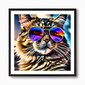 Cat With Sunglasses 2 Art Print