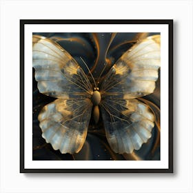 Golden Butterfly Art Print