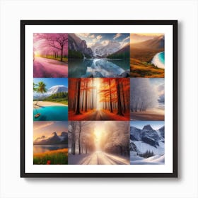 nature in different seasons 2 Art Print