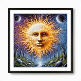 Sun In The Forest Art Print