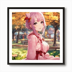 Kawaii Anime Woman Pose Poster (3) Art Print