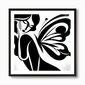 Female Figure Abstract with Butterfly Wings Art Print