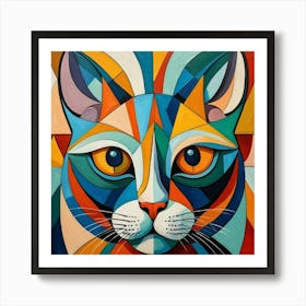 Abstract Cat Painting 4 Art Print