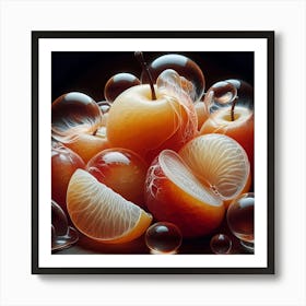 Orange Fruits Abstract Color Drawing Art Print