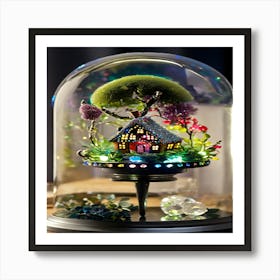 Fairy House In A Glass Dome Art Print