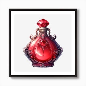 Red Perfume Bottle 7 Art Print