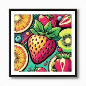 Pop Fruit Vector Illustration Art Print