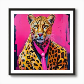 Leopard In Pink Art Print