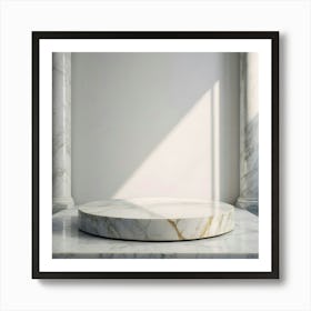 Marble Table In A Room 1 Art Print