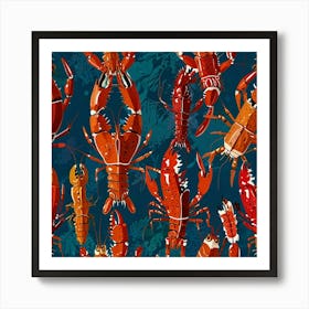 Default Lobster Langoustines Love Art Print 0 Art Print