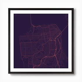 San Francisco in Purple (Traffic) Art Print