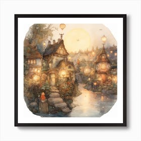 Fairy Village Art Print