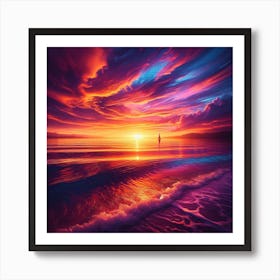 Sunset On The Beach 3 Art Print