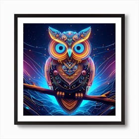 Psychedelic Owl Art Print