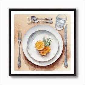 Oranges On A Plate 1 Art Print