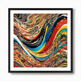 Jackson Bollock Tsunami 2 Art Print